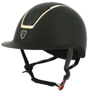 Ekkia Equithème Glint Mat - Casco de equitación, color negro y rosa