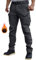 WINKEEY Pantalon de Travail Homme Pantalon Tactique Doublé en Polaire Softshell Imperméable Coupe-Vent, Noir Polaire 3XL