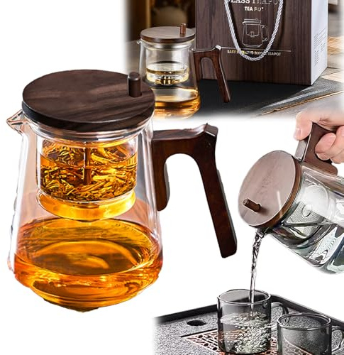 Teiera, 800 Ml Teiera Con Infusore Teiera Trasparente Con Filtro Teiere Vetro Rimovibili Teiera In Vetro Resistente Al Calore Con Manico 16x14,5 Cm