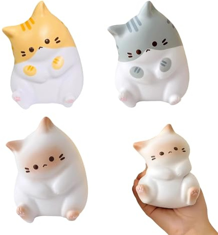 3 Pezzi Gatti Squishy Antistress – Morbidi Giocattoli Antistress da Spremere per Bambini e Adulti, Giocattolo Rilassante per Ragazze, Ragazzi e Donne (C)