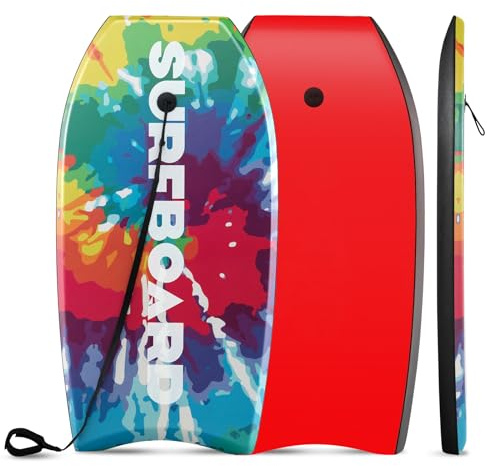 HOMASIS Planche de Surf Croissant | Bodyboard en HDPE XPE EPS avec Corde de Poignet Inclus, pour Adultes et Enfants
