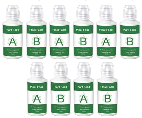 Confezione da 5 mangimi per piante idroponiche A&B, granuli per piante da interno, soluzione nutritiva per verdure, erbe, fiori, fertilizzante solubile in acqua facile da usare