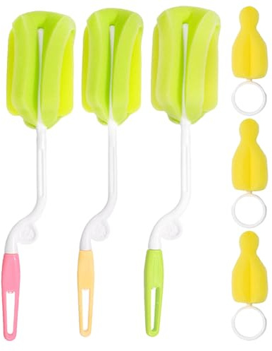 Brosse de Nettoyage 1 Set pour Biberon à Éponge Rotative 360°