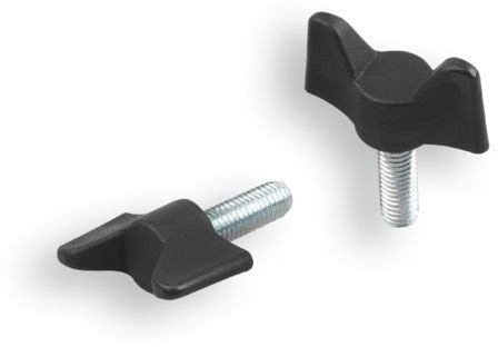 2 tornillos de mariposa de plástico con tornillos roscados de acero