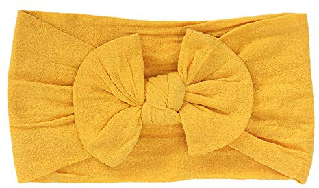 Topgrowth Cerchietto per Capelli Neonata Cravatta a Farfalla Fascia per Capelli Turbante Nodo Elastico Traspirante Fascia Bimba (Giallo)