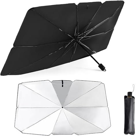 HSHHOOM Parasole Auto Ombrello Universale Pieghevole per Parabrezza Interni Macchina Schermo Anti-Uv per Automobile