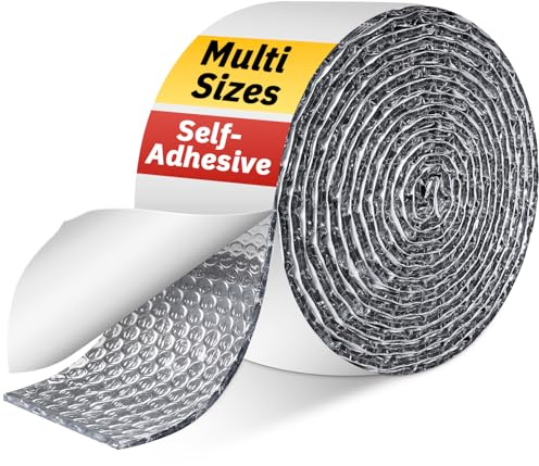 Double Bubble Reflective Foil Insulation Tape, Self-Adhesive Ac Pipe Insulation Wrap for AC Hose, HVAC Duct, Exhaust Hose, Bubble Wrap Insulation for Weatherproof Attics, Windows, Garages - 4 inch