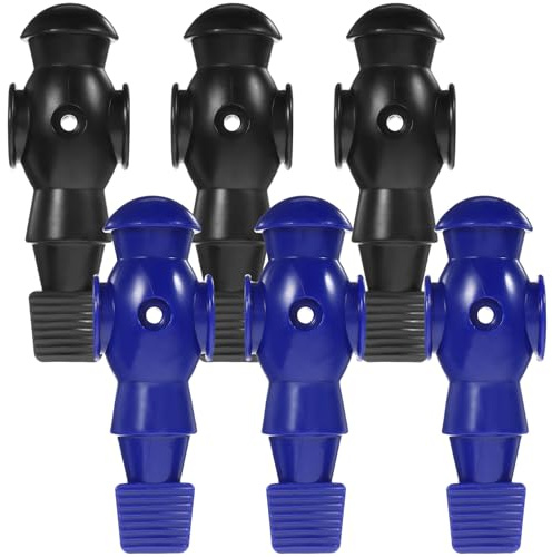 Alipis 6 Piezas Figuras Futbolín Accesorio Mesa Futbolín Jugadores Reemplazo Negro Azul Duradero Seguro Fácil Instalar