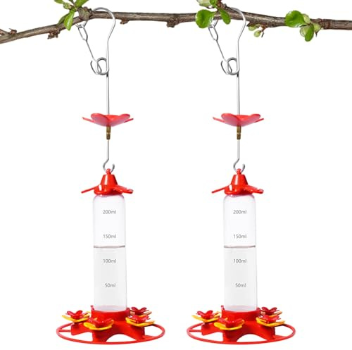 Distributore di cibo a prova di – Dispenser di cibo per uccelli sospeso trasparente Aanti da giardino con protezione per nettare e trincea per formiche | Durevole e portatile per
