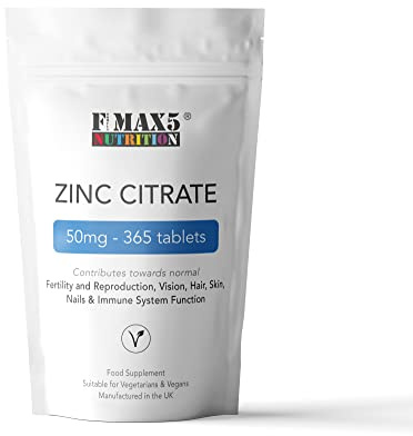 Zinc Citrate 50mg 60/120 / 360 Tablets Sexual Health Acne Immune System Skin Hair Vision (360)
