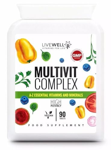 Multivitamin Tablets for Men - Multivitamin Tablets for Women - Multivitamins & Minerals Complex - 30 Essential Active Vitamins & Minerals - 90 Vegan multivitamin Tablets - Made in The UK