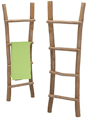 Orion Kleiderständer Handtuchhalter Handtuchleiter Teakholz Leiter im Retro-Stil