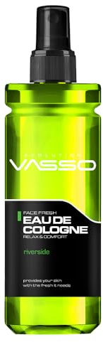 Vasso Aftershave Cologne Riverside 370 ml | Eau De Cologne Invigorating Freshness | Long-Lasting Scent for Daily Use