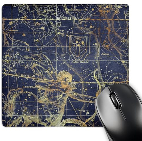 3dRose Vintage Star Map. Zodiac Constellation of Sagittarius, and Scutum - Mouse Pads (mp_353947_1)
