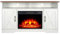 MachenFlame Electric Fireplace Insert TV Stand,Entertainment Center Console Table with Realistic LED Flame Effect Display,Button & Remote Control,White,23 Fireplace,for 65TV