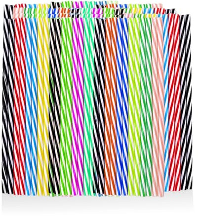 50 Cannucce Colorate Filettate, Cannucce Di Plastica, Cannucce Riutilizzabili, Cannucce Per Bevande (Colori Casuali)