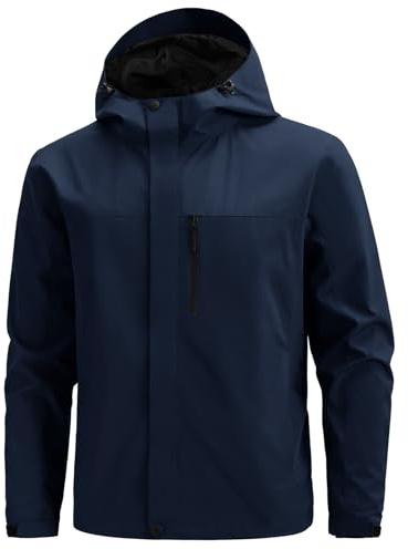 Voqeen Giacca Impermeabile Uomo Softshell Leggero Cappotto Giubbotto Traspirante Casual Giubbotto Antipioggia Con Cappuccio Per Corsa Ciclismo Escursionismo Arrampicata Sport