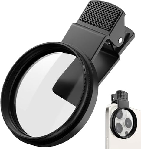 Lente filtro del teléfono, lente polarizante del teléfono,Filtro polarizador de clip de 52 mm circular - Smartphone multi-coating las lentes polarizantes cpl para un aumento del contraste mejor eff