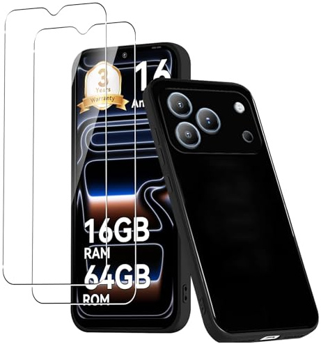 CONAPIKA Case for Blackview WAVE 7C with 2 Pack Tempered Glass Screen Protector, Soft Touch Flexible TPU Ultra-Thin Anti-Scratch Shockproof Silicone Protective Phone Cover, Black
