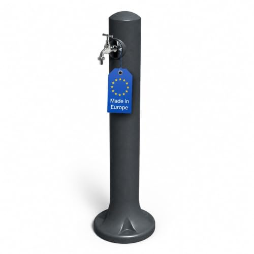 YourCasa Colonne d'eau Monolith de jardin aspect granit | Colonne d'eau avec raccord de robinet | Fontaine sur pied de 90 cm | Point d'eau extérieur | Résistant aux intempéries et aux UV | Résistant