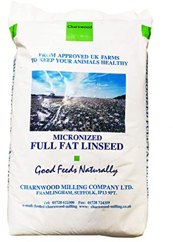 Charnwood Milling Micronised Full Fat Linseed Meal 20 Kg Enhanced Horse Feed High In Healthy Omega 3, 6 and 9 Fatty Acids, Beneficial to All Equines
