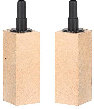 Pssopp 2Pcs/Set Natural Wooden Air Bubble Stone Diffuser Air Pump Accessories Air Stone Cylinder Fine Bubbles for Aquarium Fish Tank (S)