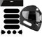 AUTODOMY Reflektierende Aufkleber für Motorradhelm 8 Stück | Reflektoren Helm Wetterfest & UV Beständig | Helm Reflektor Aufkleber Frankreich Racing Design (Schwarz Reflektierend)