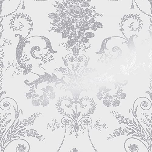 Laura Ashley Josette Metallic-Silber-Tapete