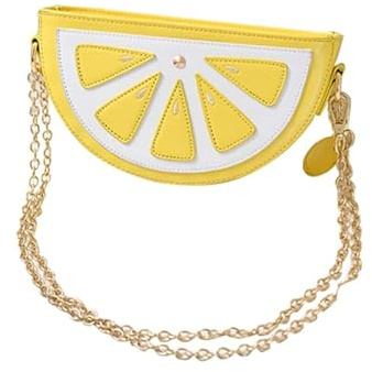 PACKOVE Zitronen Umhängetasche Umhängetasche Obst Tasche Zitrone Süße Umhängetasche Mädchen Umhängetasche Mit Kette Für Die Tägliche Fahrt