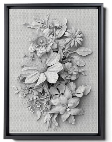3D Art Prints, 3D Wall Art Decor, Pen and Ink Memorable Month Floral, Handmade Personalize Birth Flower Anniversary Wedding Gift Mothers Day Tattoo Sketch State Flower, Canvas Prints,Art
