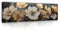 Bilder Blumen Abstrakt gold 145x45 cm - Modern Panorama Leinwandbild Groß XXL für Wohnzimmer Schlafzimmer Wandbild Kunstdruck Wandbilder Canvas Wand Bild auf Leinwand Aufhängefertig