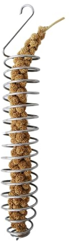 Lot de 2 supports de millet pour cage à oiseaux – 25 cm Panier de nourriture pour perroquet, fruits, fruits, légumes, blé, perroquets