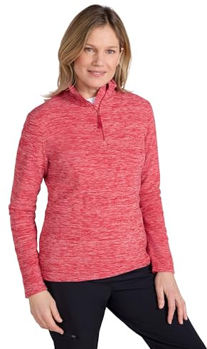 Mountain Warehouse Snowdon Melange Fleece-Pullover Damen - dünner, Warmer Winter-Pullover aus Fleece für Damen zum Laufen, Wandern, Joggen und für Sport und Outdoor Rot Damengröße EU 40