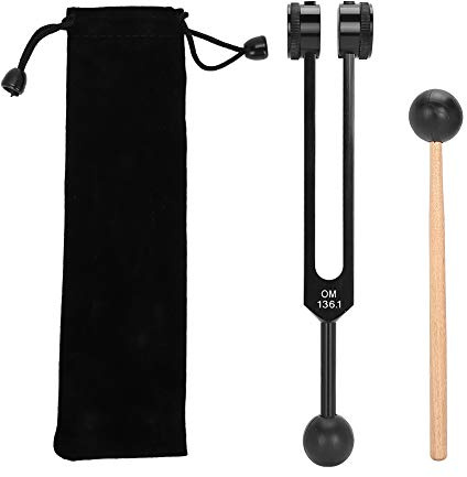 KooingTech Tuning Forks for Healing, Om 136.1Hz Tuning Fork Set with Hammer and Bag for Sound Healing, Meditation and Circulatio