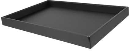 TOYANDONA Bandeja de Cuero Microfibra Gran Capacidad y Protección contra Rayaduras de Almacenamiento Negro para Joyas para Mesa de Noche o Tocador