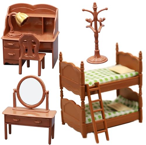 Ameble Ensemble de Meubles de Maison poupée pour Enfants, Simulation Miniature Maison poupée, Meubles Chambre à Coucher, Accessoires Jeu pour garçons et Filles.