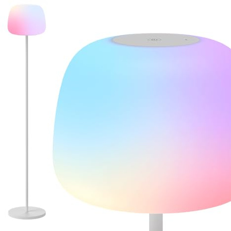 Govee Lantern Floor Lamp, Halo Gradient Lamp with Silicone Soft Lamp Shade | RGBICWW Smart Standing Lamp with 100+Scene Modes,1000K-10000K,Music Sync,1400lm,Matter Compatible,for Living Room, Bedroom