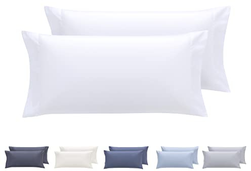 Todocama – Juego de 2 Fundas de Almohada, Microfibra Extra Suave, hipoalergénicas. Juego de 2-70x40 cm Blanco