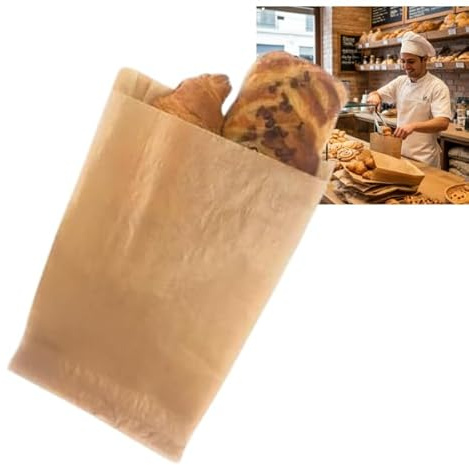 TODOKRAFT 250 Bolsas papel kraft para bollerìa, sandwich, croissants tamaño12x6x20 cm