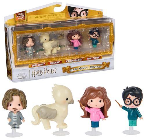 Wizarding World Harry Potter Micro Magical Moments Sammelfiguren Geschenkset Der Gefangene von Azkaban mit Harry, Hermine, Sirius Black, Seidenschnabel & Setzkasten, ab 6 Jahren, Fanartikel