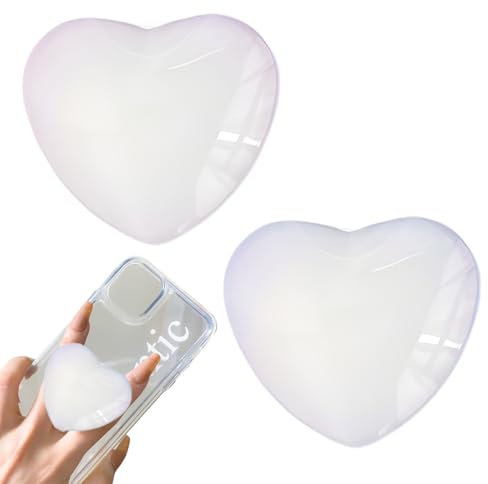 ZEPIQOR 2 Pcs Soporte Magnético Agarre Amor Corazón Vidrio Soporte Expandibles Base Phone Móvil Smartphone para Teléfonos Móviles Tabletas Selfies Videos
