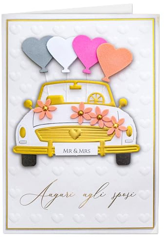 Joli Coon Biglietto auguri matrimonio Signature 3D - Biglietto di auguri per matrimonio 3D di alta qualità con busta FinePaper e adesivo sigillo
