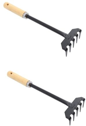 JOINPAYA 2 Rastrillos De Jardín Mini Rastrillos De Mano para Jardinería Herramientas Pequeñas Rastrillo De Mano Pequeño Mini Rastrillo De Jardinería Mini Rastrillo para Jardinería