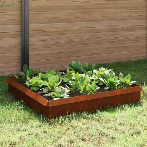 Mokuyary Clôtures Anti-limaces 8 pièce Rouillé, Bordure de Jardin pour Terrasses, Arrière-Cours