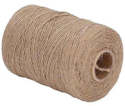 Spago, 300Metro / 984.3Ft Corda di Canapa Naturale per Artigianato, Giardinaggio, Imballaggio, 2 Mm Corda di Spago per Il Tiragraffi dei Gatti, Corda di Iuta Decorativa