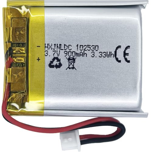 DC 3.7v 900mah 102530 batería Recargable de polímero de Litio, Adecuada para Productos electrónicos DIY 3.7-5v, batería incorporada de 2 Cables y lámparas LED