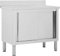 Cozynest Arbeitstisch Arbeitsplatte Edelstahlschrank Gastro Schrank Schiebetürenschrank Arbeitsschrank mit Schiebetüren 100x50x(95-97) cm Edelstahl