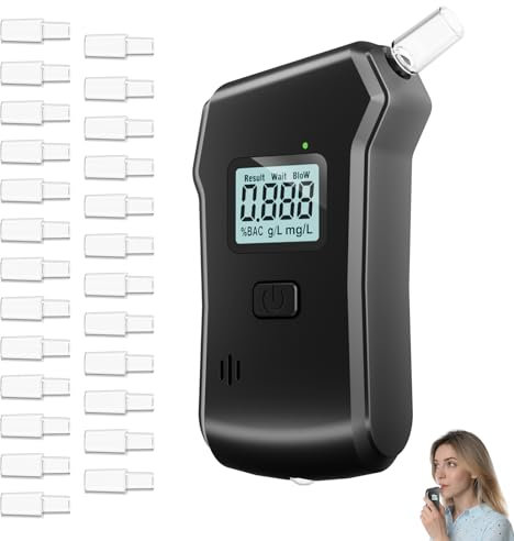 CUBTEM Ethylotest Electronique, Ethylotest, Ethylotest Electronique Homologué NF avec écran LCD Bleu Numérique, Ethylometre Portable pour la Maison et Les Fêtes