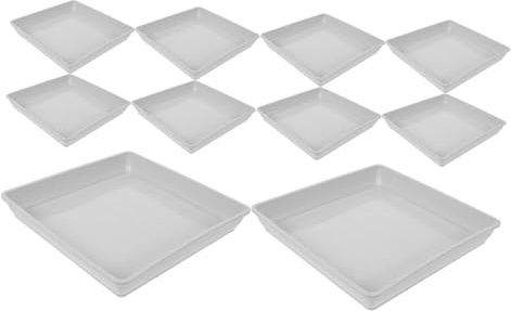 ibasenice 10piezas Bandejas De Goteo para Macetas Cuadradas De Plástico Plato Colector De Agua para Plantas Bandeja Inferior para Macetas De Exterior Interior Jardines y Balcones