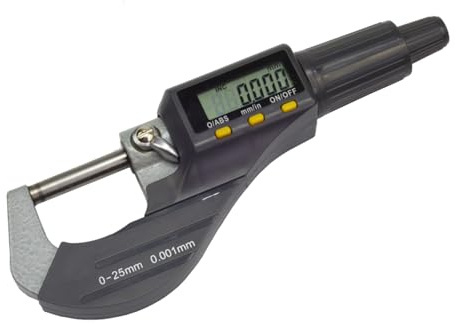 Micrómetro digital exterior de 0-25 mm, calibrador micrométrico electrónico, calibre digital de 0,001 mm, herramientas de medición(With scale)